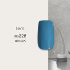 lem. Japanese matte-sheer color gel in ms228, a vibrant light blue shade for gradients, paint-style nail art, and custom color mixing