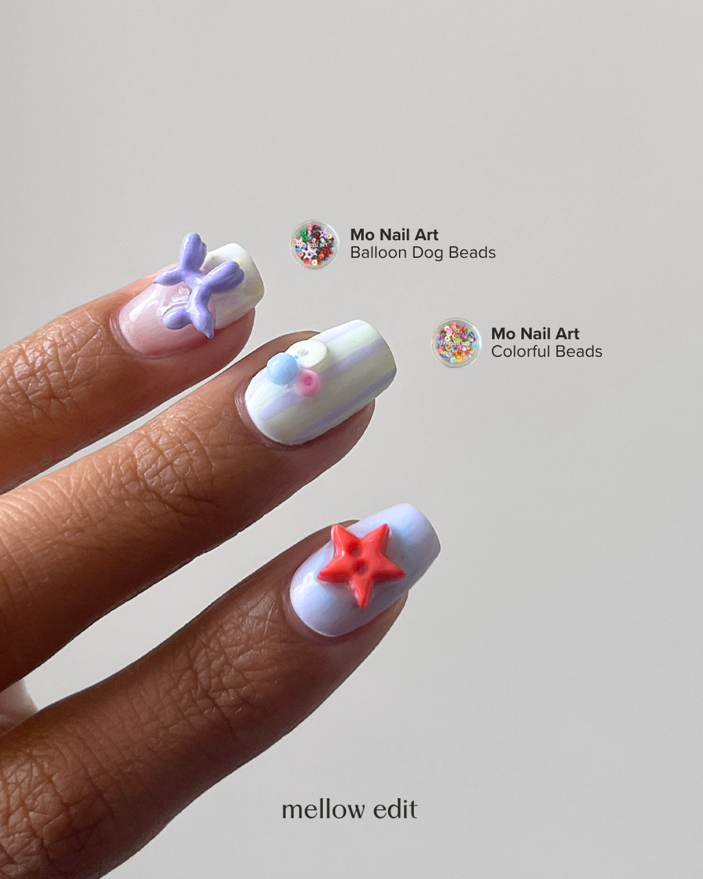Mo Nail Art - "Balloon Dog" Beads for Nail Art