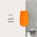 lem. Japanese matte-sheer color gel in ms223, a vibrant orange shade for gradients, paint-style nail art, and custom color mixing