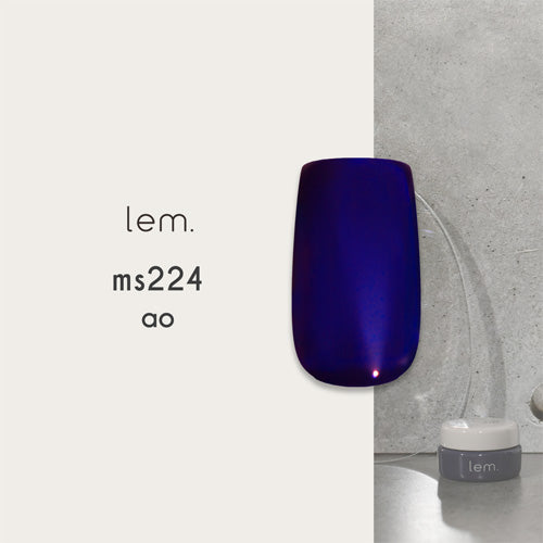 lem. Japanese matte-sheer color gel in ms224 Ao, a vibrant dark blue shade for gradients, paint-style nail art, and custom color mixing